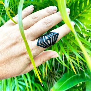 GEOMETRIC ART RING artist made original OS artsy